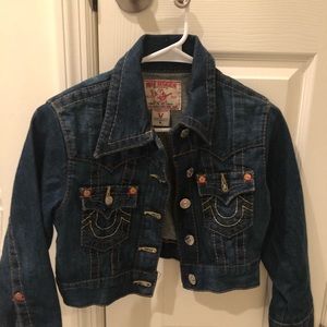new without tags true religion crop jean jacket